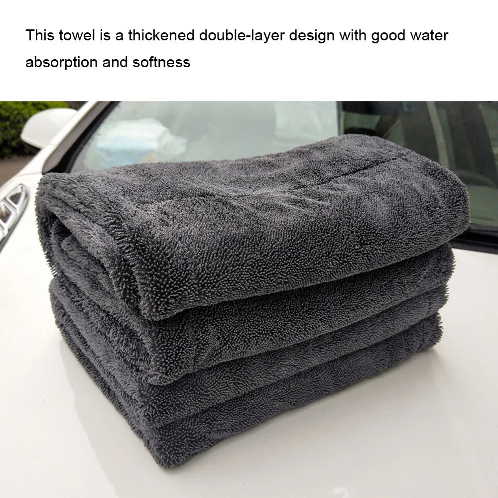 CDWTS 60x90 cm 1200GSM Microfiber Twist Car Wash Towels - Professional Grade Super Soft Cleaning and Drying Cloths for Car Detailing
