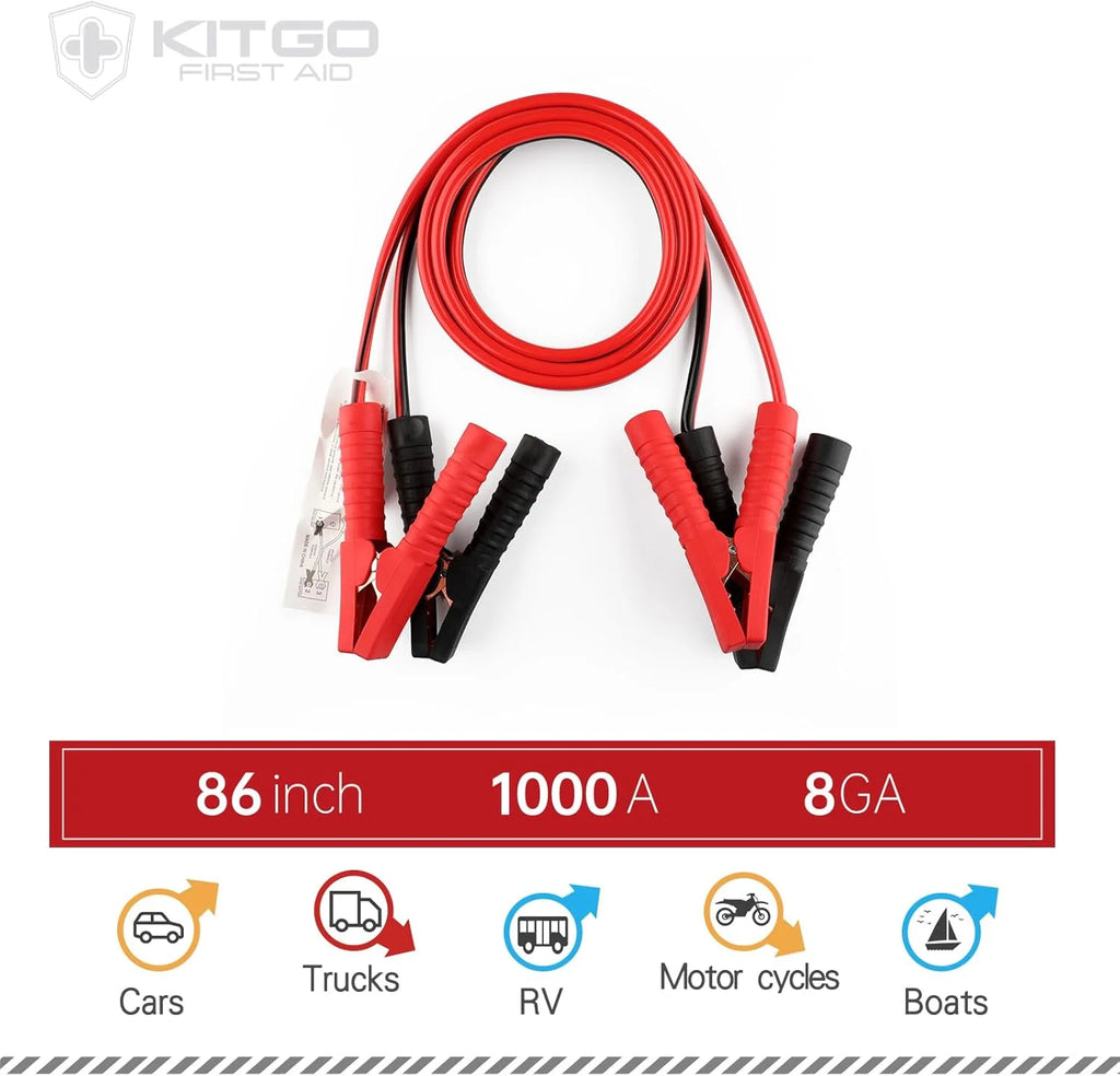 Car Emergency Kit, Premium Roadside Rescue Essentials, Ideal Car Road Safety Kit for Trucks, Rvs, Etc. (Red)