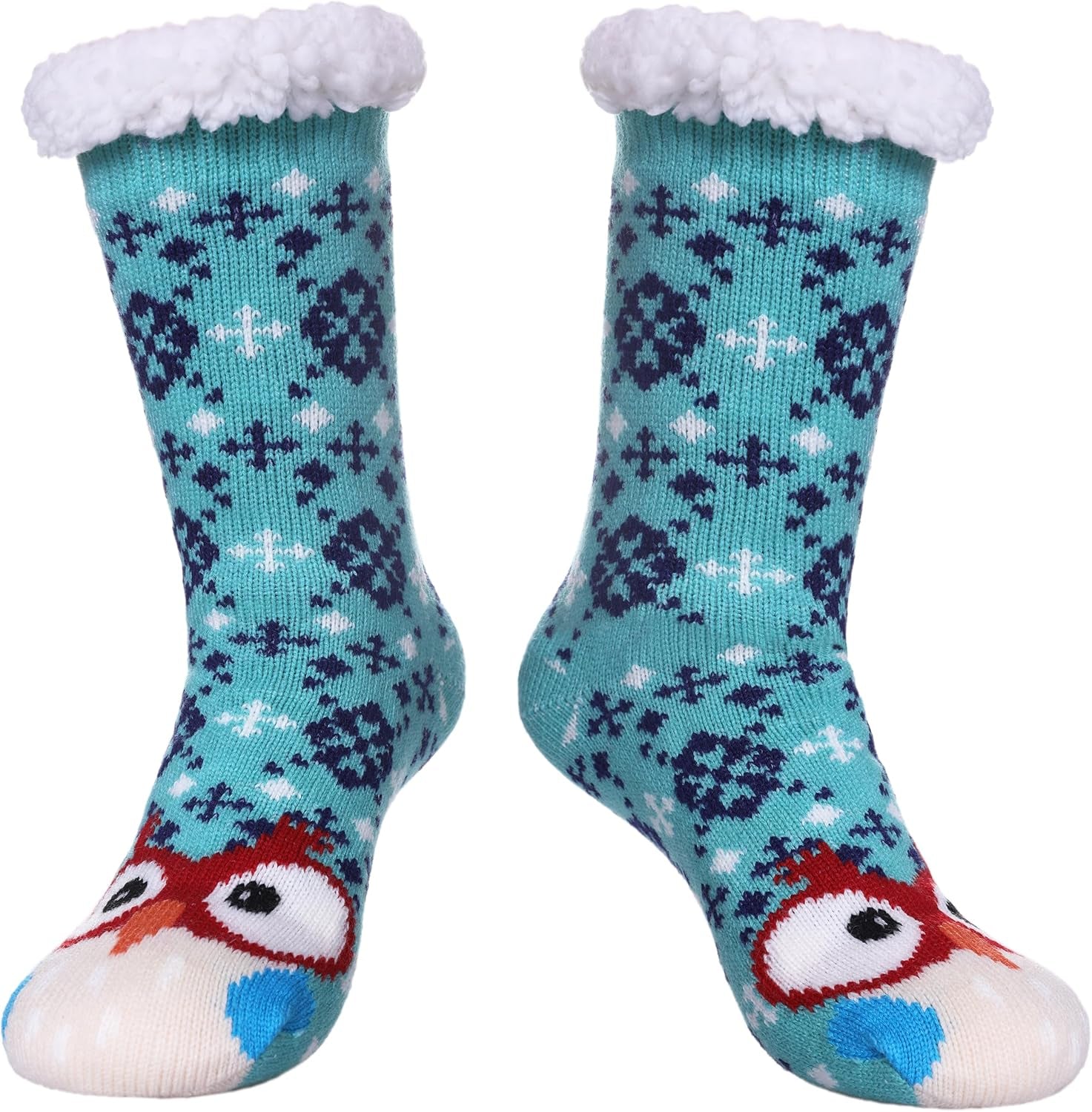 SDBING Slipper Socks for Women with Grippers, Winter Warm Fuzzy Indoor Christmas Gifts Socks