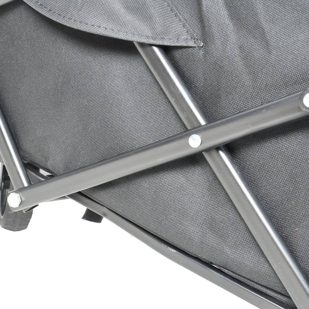 1.4 Cu.Ft. Outdoor Folding Steel Garden Cart Utility Wagon Cart with Adjustable Handle, Black plus Organge