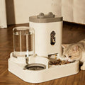 Automatic Pet Feeder and Water Fountain with Large Capacity Food Storage Dispenser for Dogs and Cats (Gray)