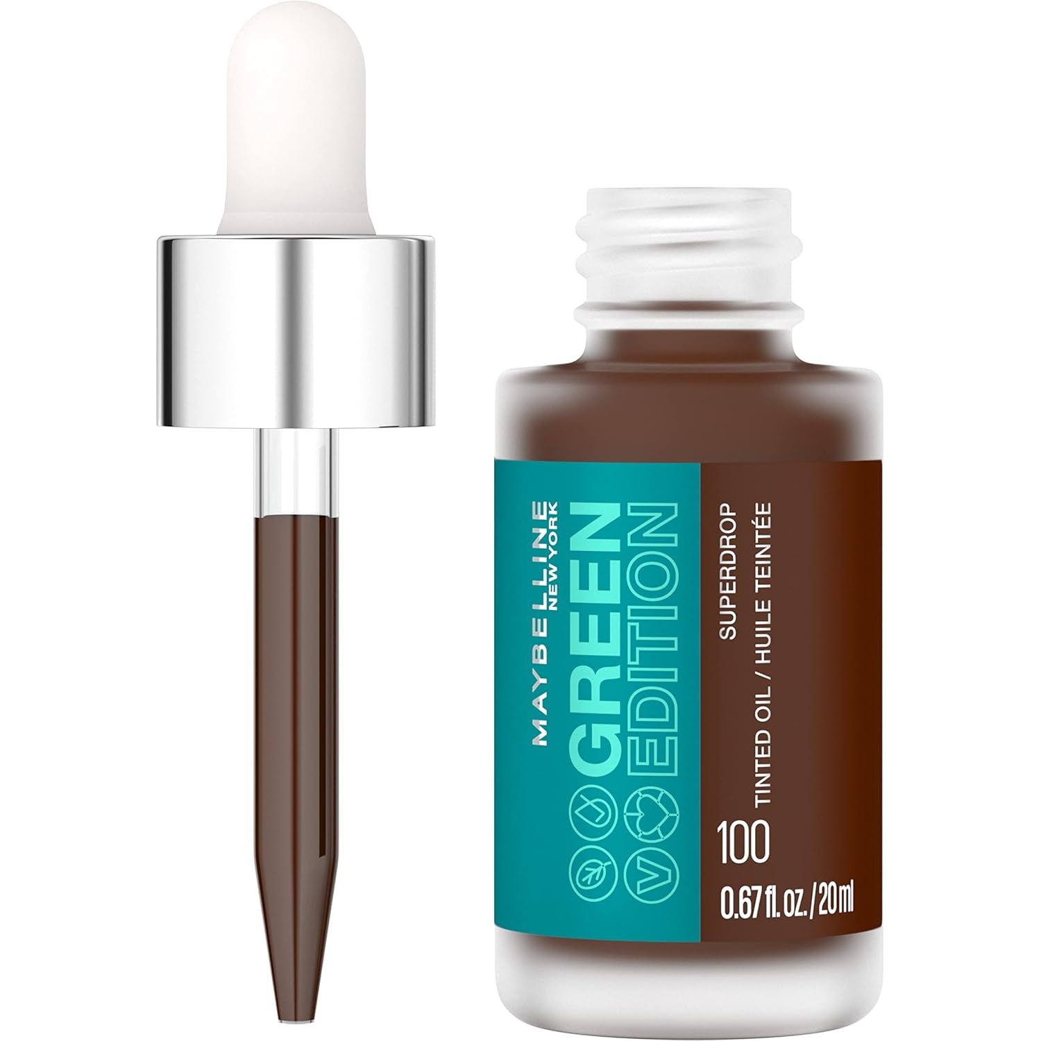 Maybelline Green Edition Superdrop Tinted Oil Foundation - Adjustable Natural Coverage with Jojoba & Marula Oil, 35ml