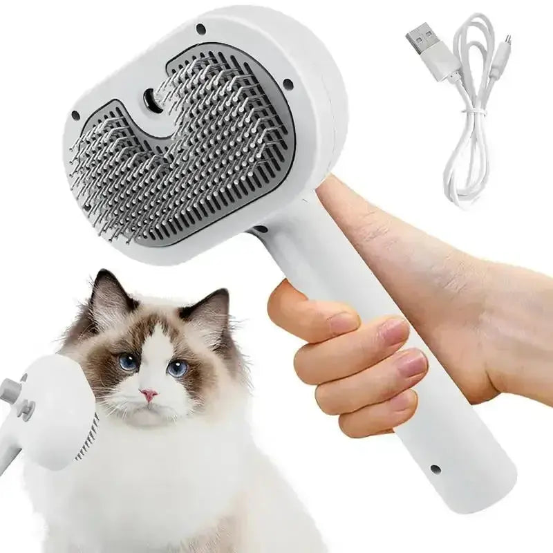 Pet Self-Cleaning Steam Brush for Dogs and Cats