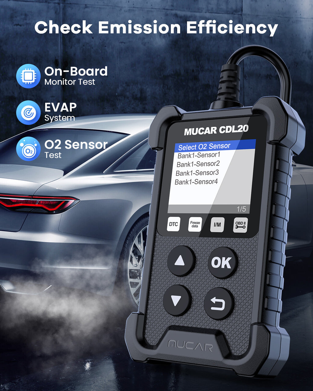 MUCAR CDL20 OBD2 CAN OBDII Auto Car Code Reader Diagnostic Scanner Tool Engine