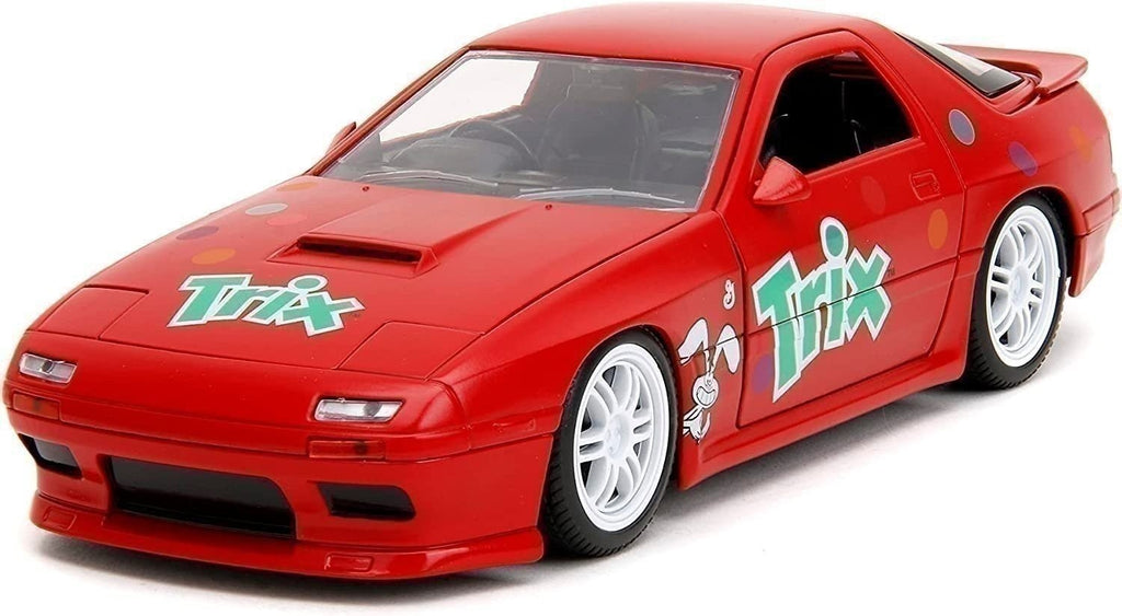 General Mills Trix 1:24 Scale 1985 Mazda RX-7 Die-Cast Model Car with 2.75" Trix Rabbit Figurine