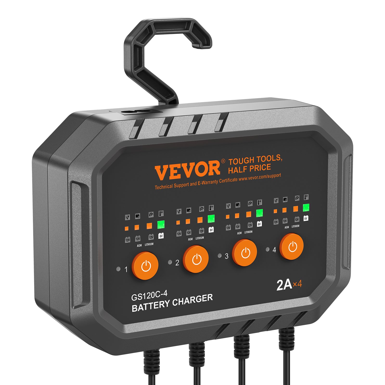 VEVOR Smart Battery Charger, 8-Amp, Lifepo4 Lead-Acid Car Battery Charger, Fully-Automatic Charger Maintainer Desulfator for Boat Motorcycle Lawn Mower Golf Cart Marine Deep Cycle