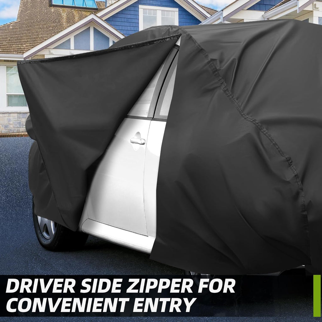 Premium Waterproof Car Cover for 1960-1980 Beetle Bug Sedan - All Weather Protection with Zipper & Windproof Bands - Black