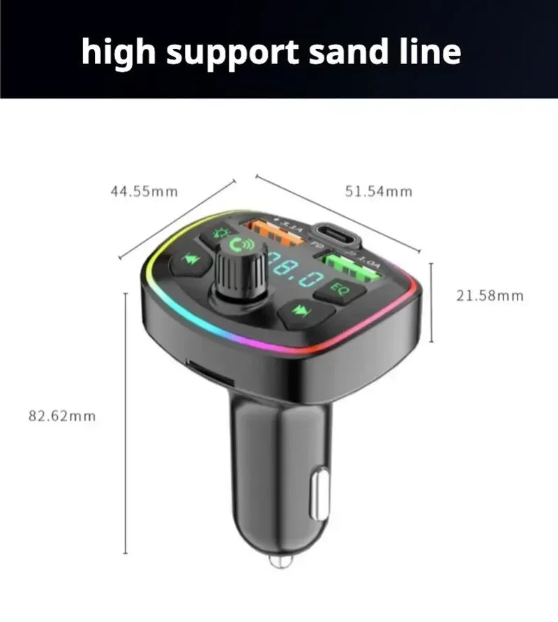Q7 Car Bluetooth FM Transmitter - Dual USB PD Charging, Hands-Free Calling & Mp3 (3.1A)