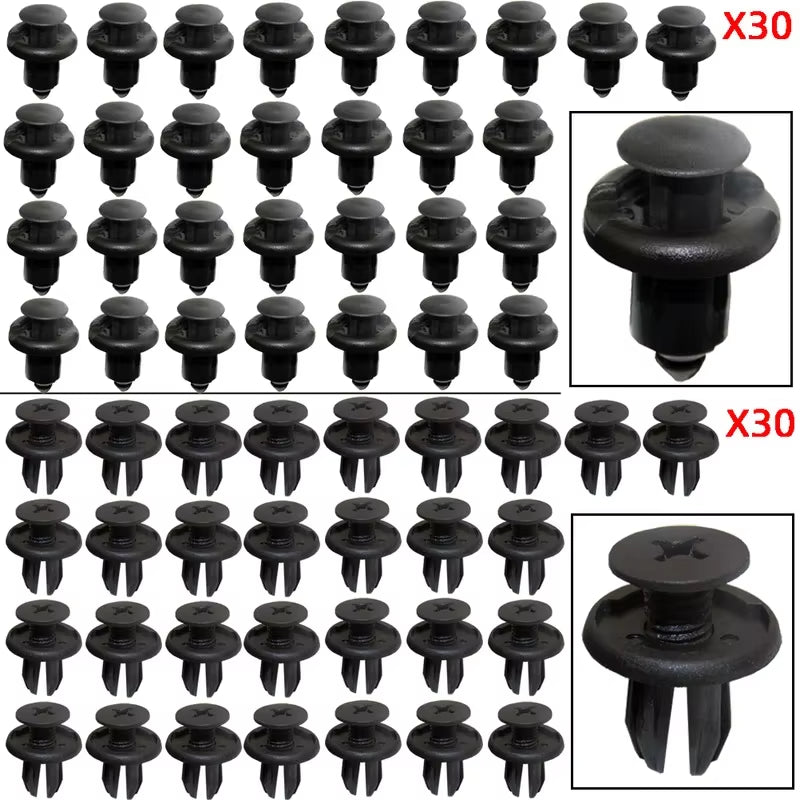 180Pcs Auto Fastener Clips & Push Retainer Pin Rivet Kit - Essential Car Accessories for Honda Civic, Accord, CR-V and More!
