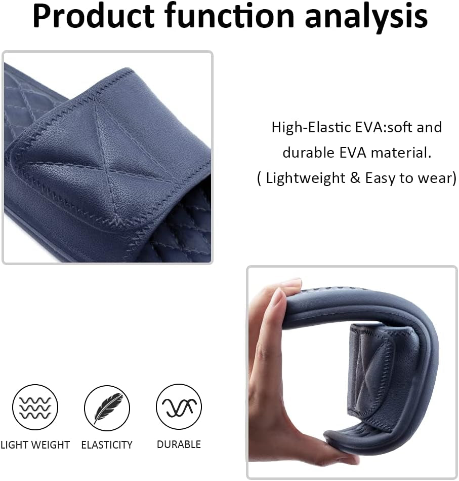 Git-Up Bathroom Slippers for Women and Men Portable Quick Drying Non-Slip Pool Beach Spa Shower Slippers House Slide Sandals Indoor and Outdoor Unisex Shoes, A-Blue 9.5-10.5 Women/8-9 Men