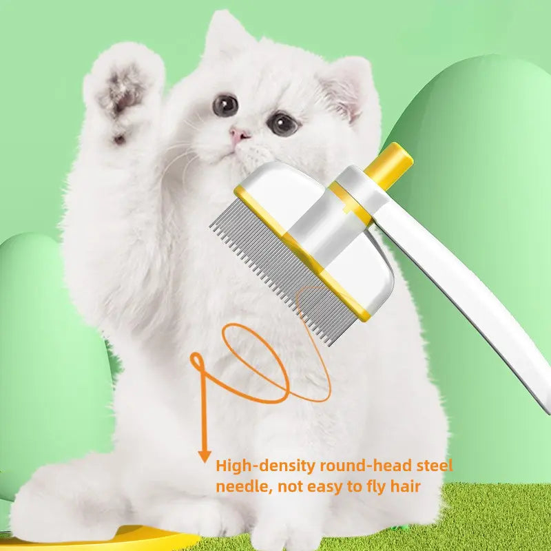 Professional Pet Grooming Comb for Cats and Dogs - Hair Removal and Deshedding Tool with Vacuum Brush Function