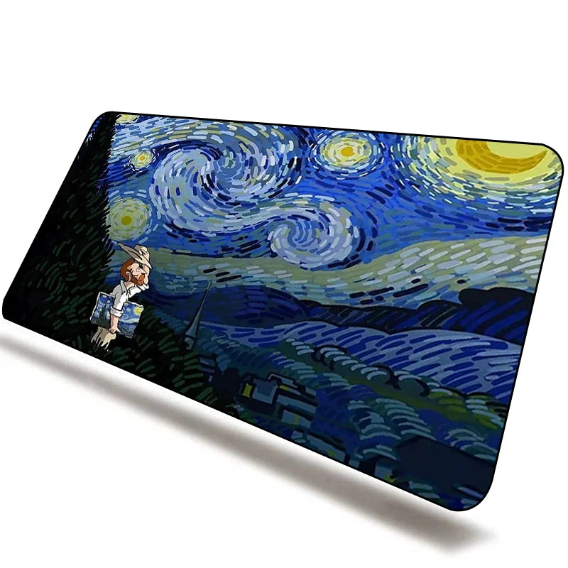 Van Gogh-Inspired Large Non-Slip Mouse Pad for PC Gamers - XXL Gaming Desk Mat and Keyboard Accessory