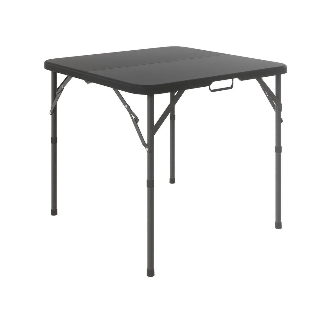 34" Square Folding Table,Fold-In-Half Plastic Card Table,Picnic Party Event Dining Camp Table for Indoor Outdoor,Black