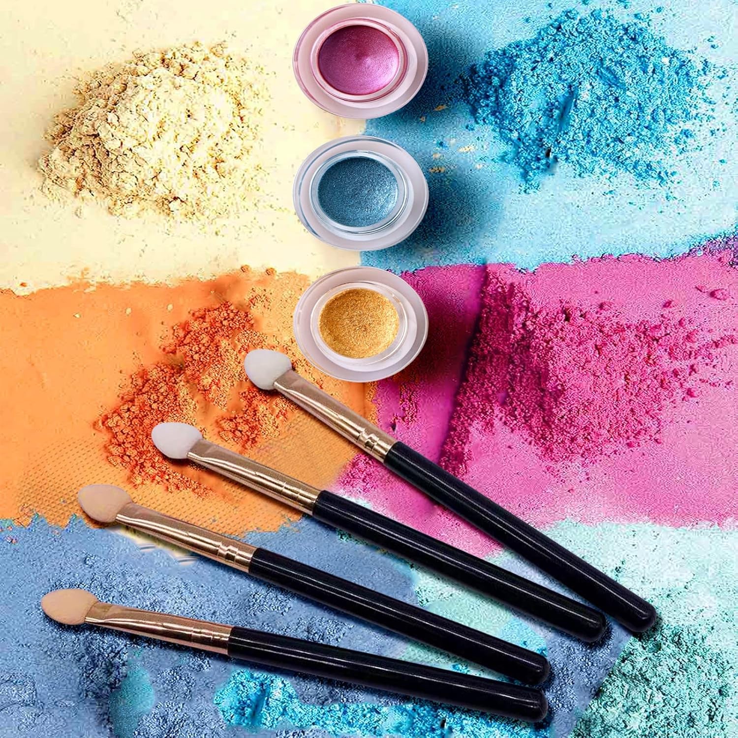 Professional 10-Piece Makeup Brush Set - Uorpoto Double-Sided Reusable Sponge Eyeshadow Applicators for Women