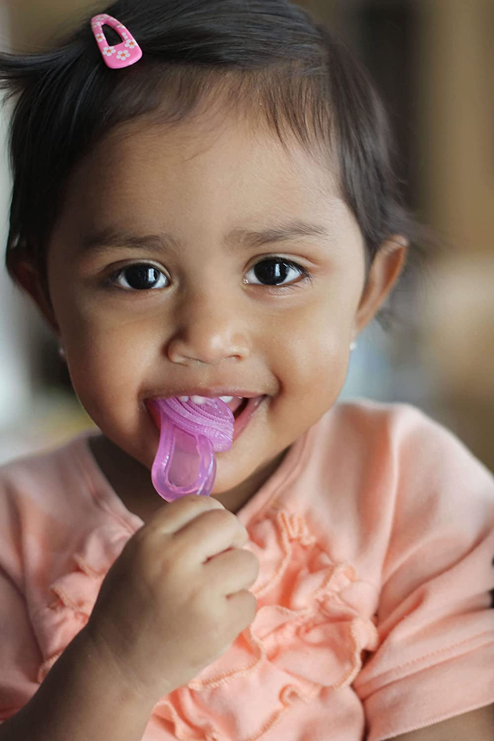 Brilliant Baby’S First Toothbrush & Teether - Dentist Recommended, Freezer-Safe Silicone for Ages 4+ Months, Teething Relief + Dental Care, Dishwasher Safe, Blue