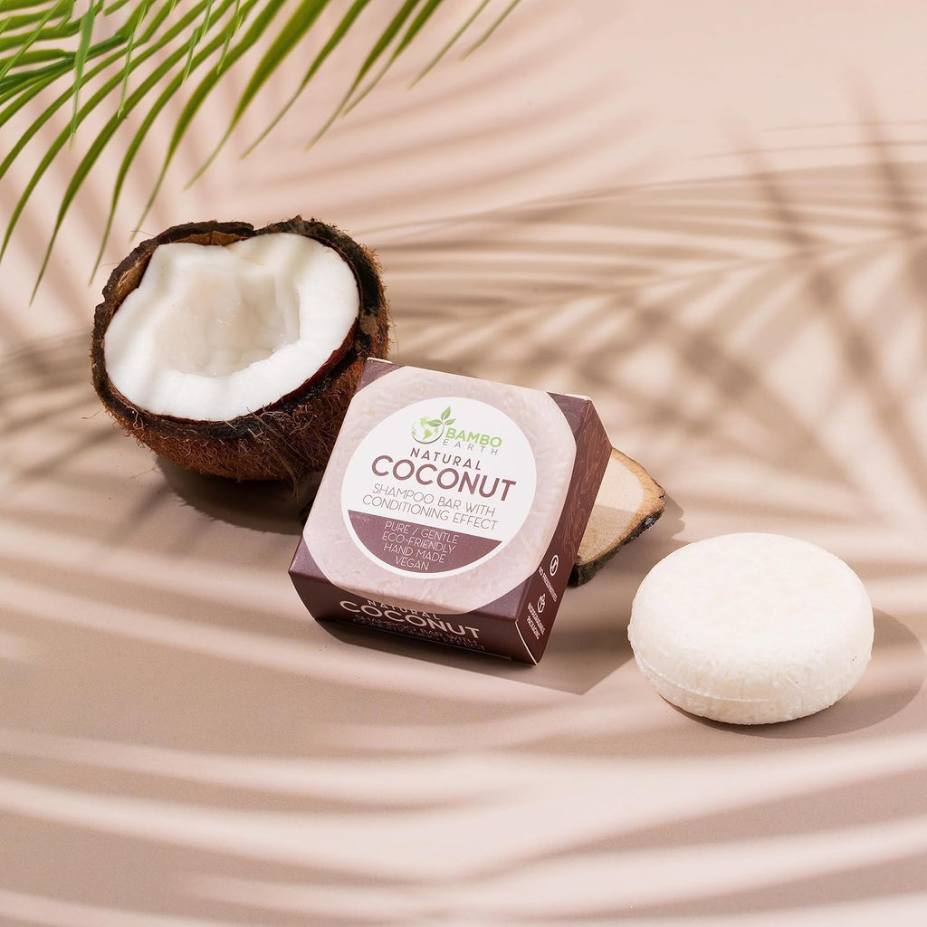 Coconut Solid Shampoo Bar & Conditioner – 100% Organic, Plant-Based, Zero Waste Hair Care Solution
