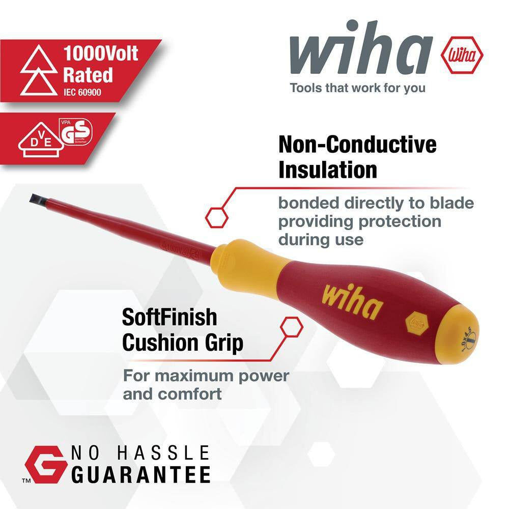 1000-Volt Insulated Soft Finish Screwdriver Set, Slotted and Phillips (10-Piece)