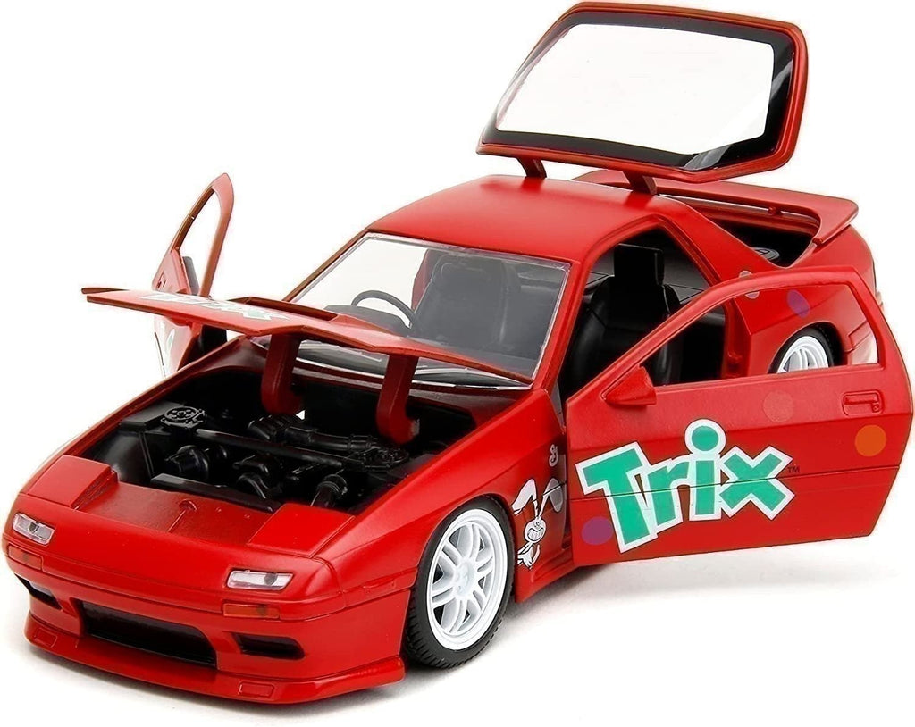General Mills Trix 1:24 Scale 1985 Mazda RX-7 Die-Cast Model Car with 2.75" Trix Rabbit Figurine
