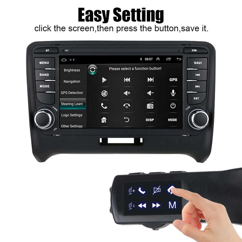 12V Car Steering Wheel Buttons 7/8 Keys Switch Control for Car Radio Music Phone DVD Navigation Remote Controller Universal