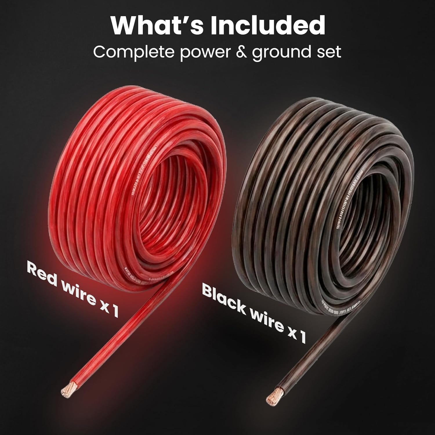 Gearit 4 Gauge CCA Electrical Wire Extension Cord - 25 Feet Black/Red for Automotive Power, Battery, Car Audio & RV Amp Wiring Kit