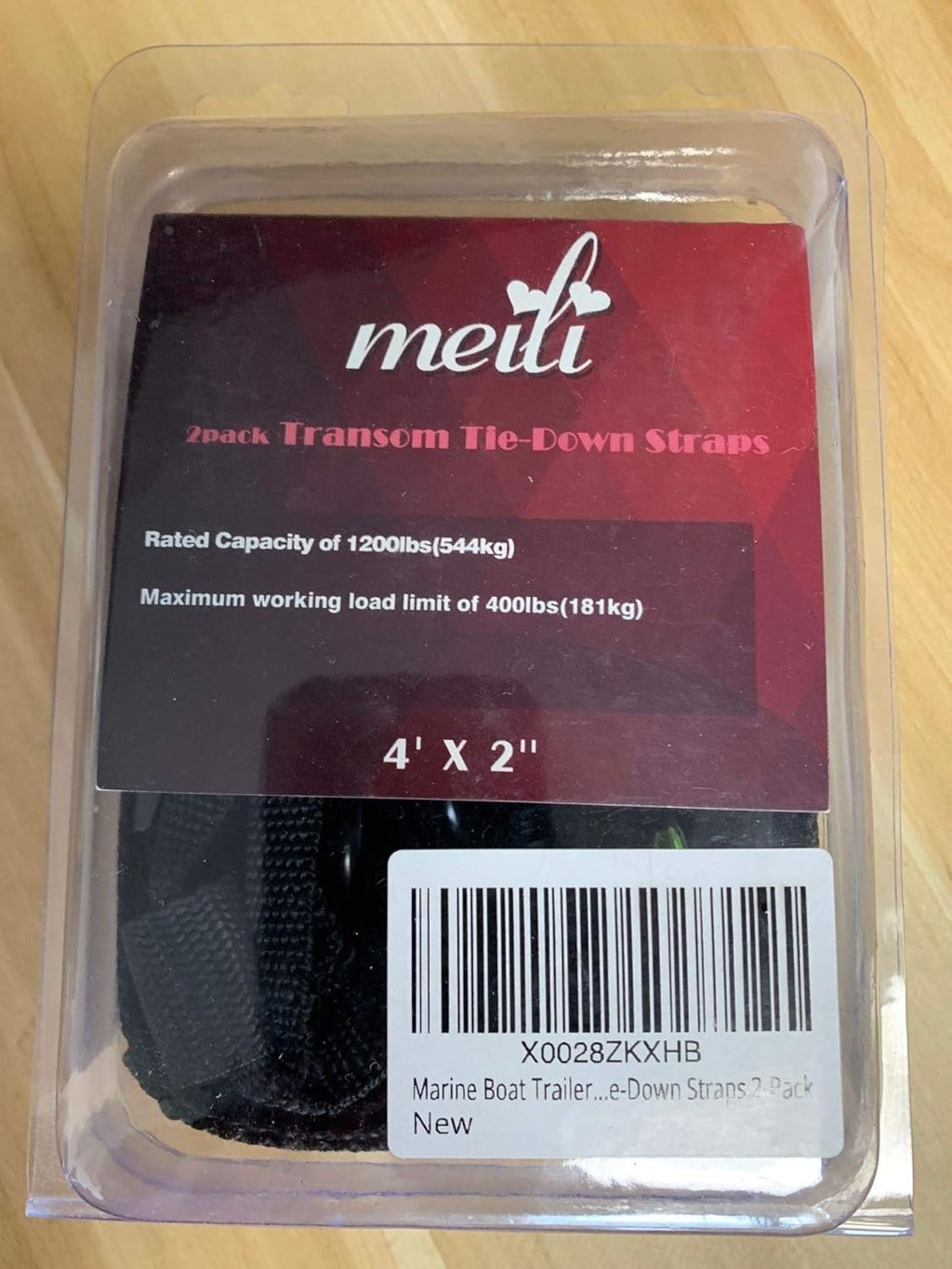 MEILI Heavy Duty Boat Trailer Transom Straps - 2PK Adjustable 2" x 48" Tie Down Straps with Quick Release Buckle, 1200 LBS Capacity, Fast Shipping from USA