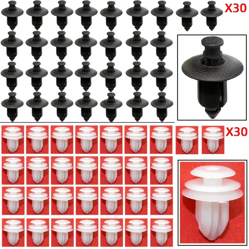 180Pcs Auto Fastener Clips & Push Retainer Pin Rivet Kit - Essential Car Accessories for Honda Civic, Accord, CR-V and More!