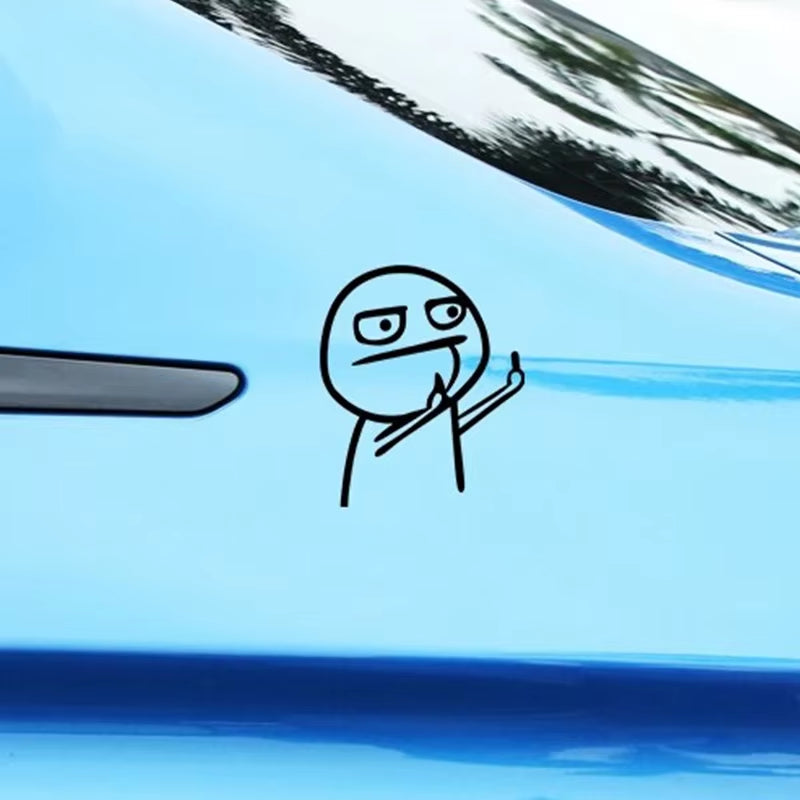 Creative 10.5x12 cm Middle Finger Car Stickers - Stylish Decals for Windshield, Door, and Trunk Accessories