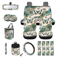 Butterfly Car Seat Covers Full Set for Women Boho Car Accessories Set 15 Pcs Universal Fit Steering Wheel Cover and Seat Belt Pad for Most Cars, Suvs, Trucks