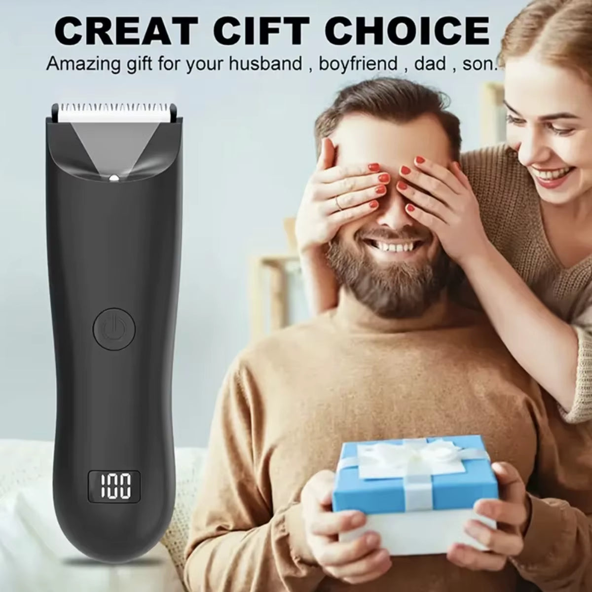 Trimmer Beard for Man Shaver Razor Beard Shaper Armpit Chest Hair Trimmers Profession Barber LED Display Re-Battery Hair Removal