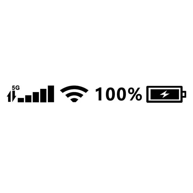 Reflective Vinyl Decals for Car and Motorcycle Windshields - 100% Battery Pattern WiFi Signal Stickers and Accessories