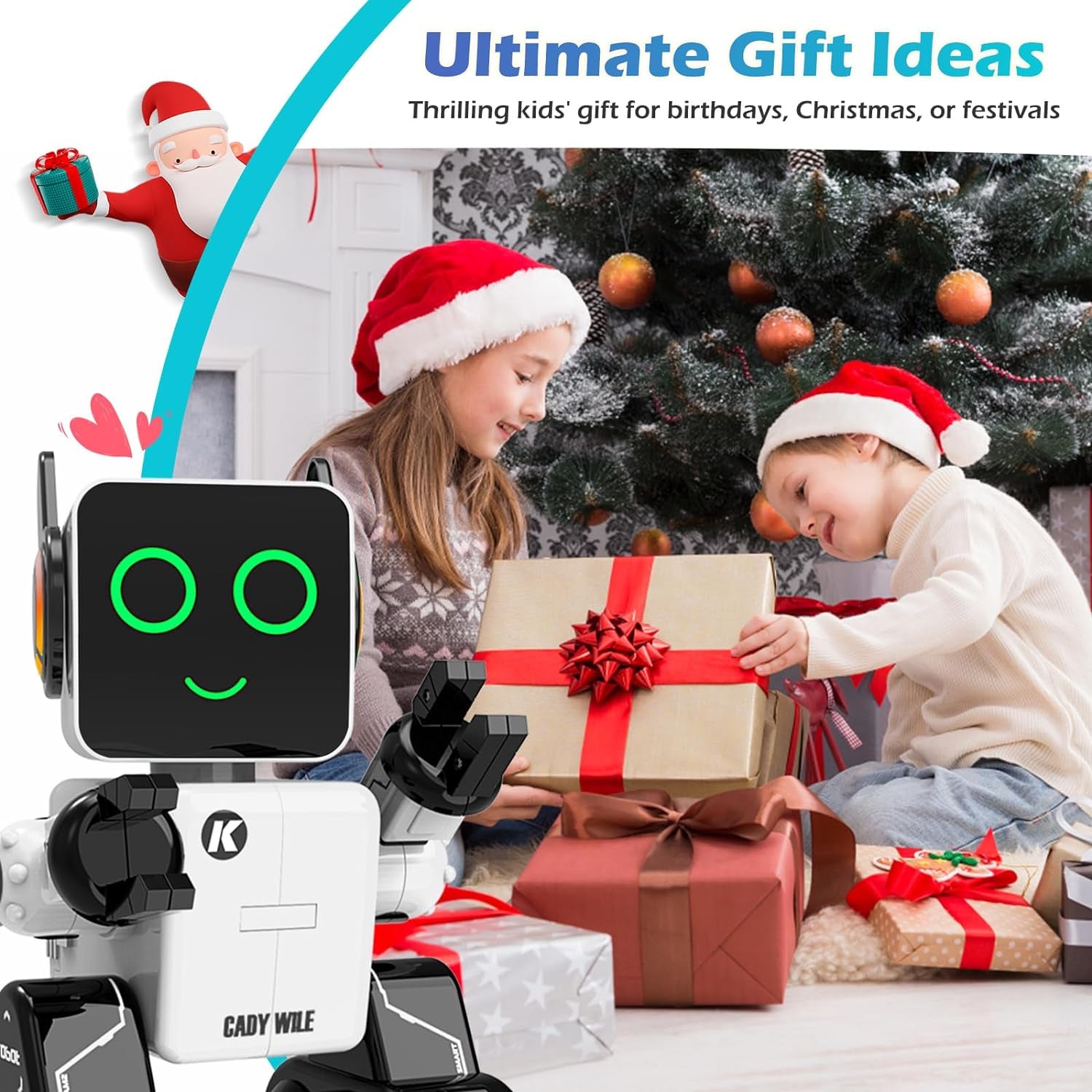 Interactive Rechargeable RC Robot Toy for Kids - LED Lights, Dancing, Speaking, and Coin Bank (White)