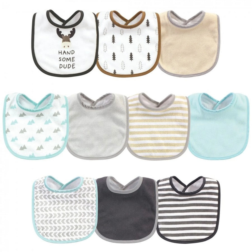 Hudson Baby Infant Boy Cotton and Polyester Bibs 10Pk, Im Whaley Handsome, One Size