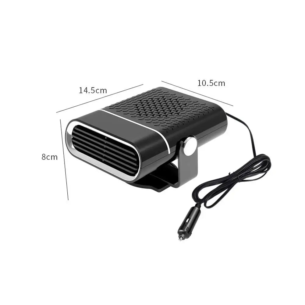 Portable 12V/24V Electric Car Heater and Defroster with Adjustable Fan for Windshield Defogging - Essential Car Accessory