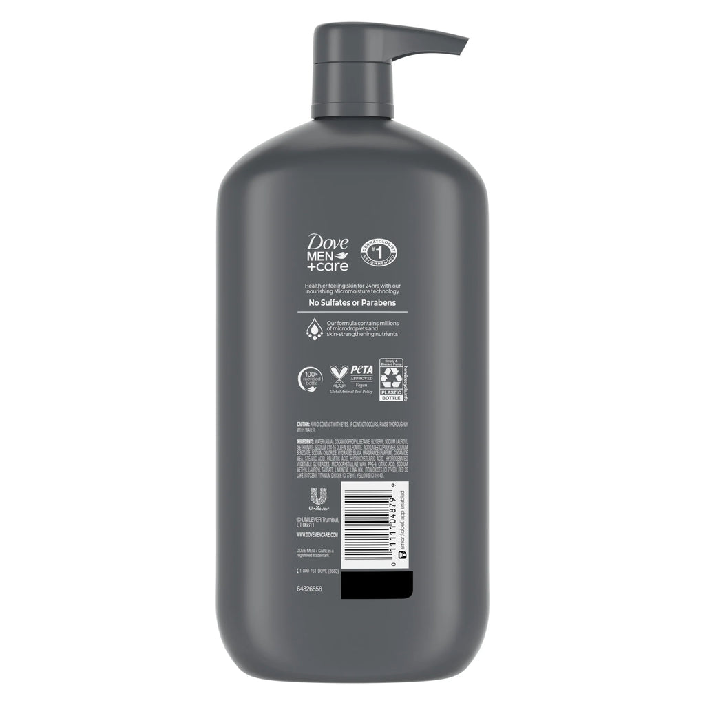 Men+Care Exfoliating Deep Clean Face & Body Wash for Men, Citrus + Cedarwood, 30 Oz
