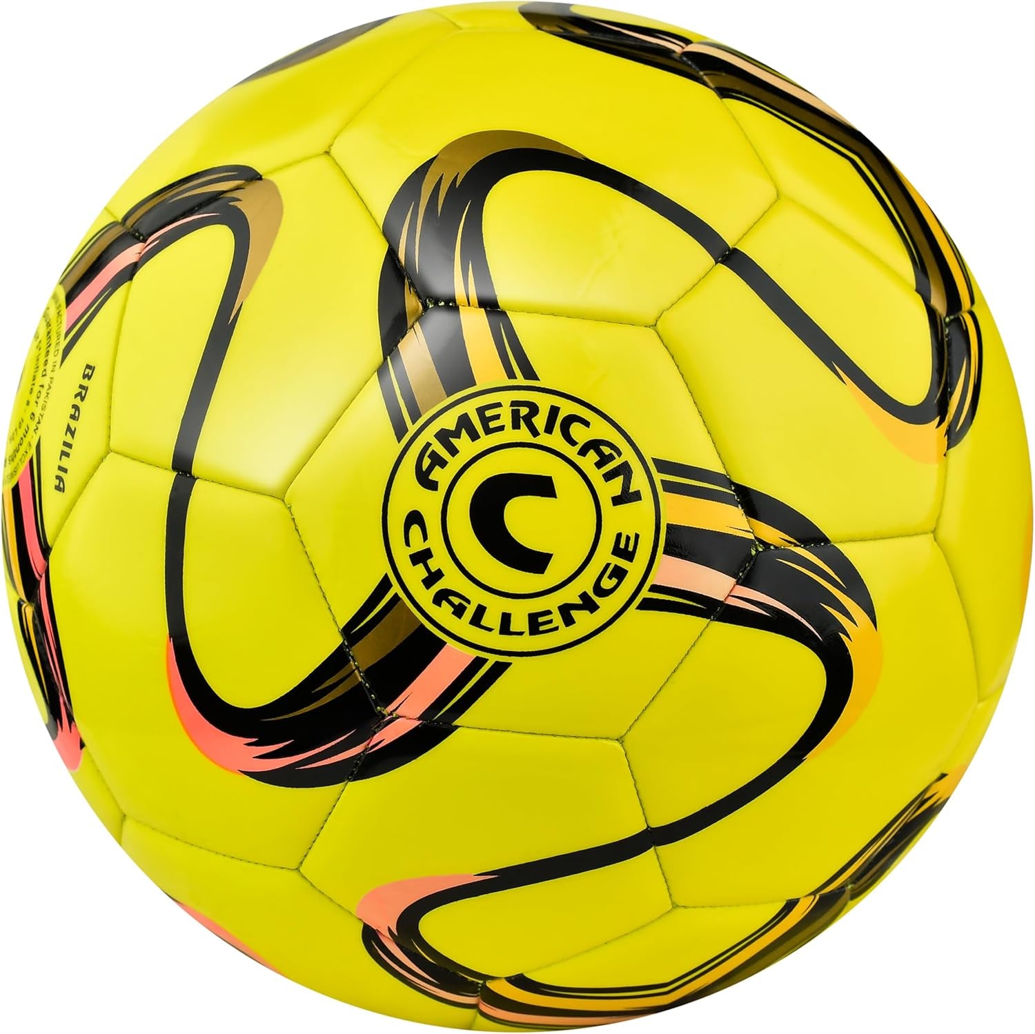 American Challenge Brasilia Soccer Ball - Premium Professional Training Ball for Grass Fields - Durable TPU, Perfect for Outdoor Practice & Match Play - Available in Sizes 2, 3, 4 & 5