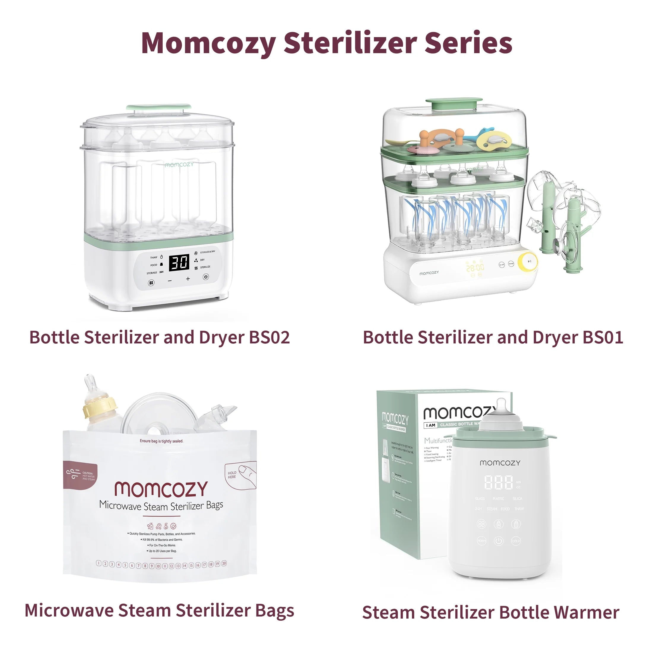 Momcozy 3 Layers Large Bottle Sterilizer and Dryer, Fast Sterilize and Dry