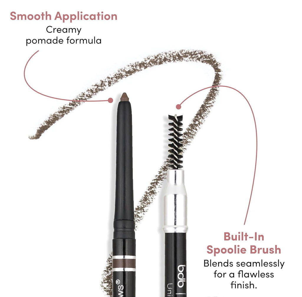 Billion Dollar Brows Universal Eyebrow Pencil – Dual-Ended Design with Precision Tip & Spoolie, Matte Finish, Waterproof, Easy to Use, Vegan & Cruelty-Free for Perfectly Defined Brows