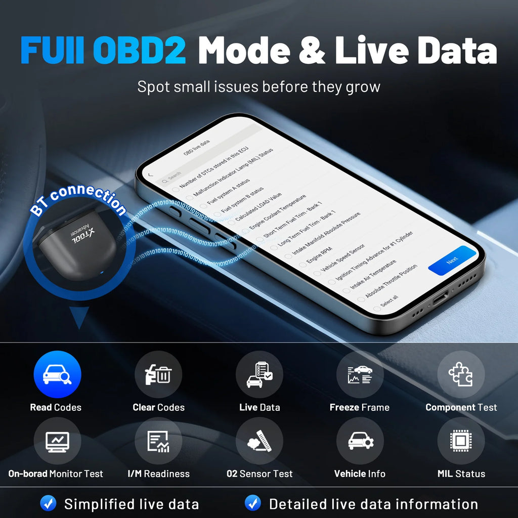XTOOL Advancer Ad20Pro Bluetooth OBD2 Scanner Auto 2026 Ai-Assistant Full System Diagnostic Tools Oil Reset Free Update Free APP