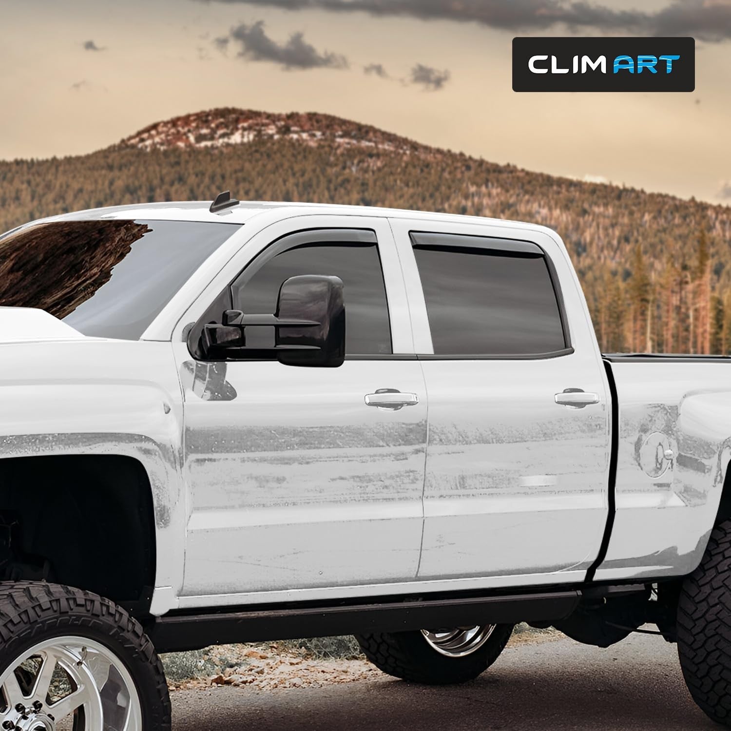 Custom-Fit Window Deflectors for 2014-2018 Chevrolet Silverado and GMC Sierra Crew Cab