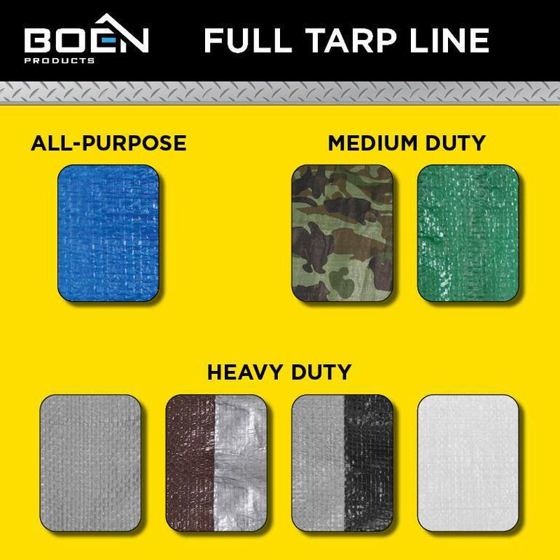 20 Ft. X 30 Ft. Multi-Purpose Green Poly Tarp Cover 8 Mil Thick Weave Material, Waterproof