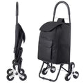 Stair Climber Trolley Dolly,36L Folding Shopping Cart,110Lbs. , Grocery Cart Trolley Laundry Handcart, Black