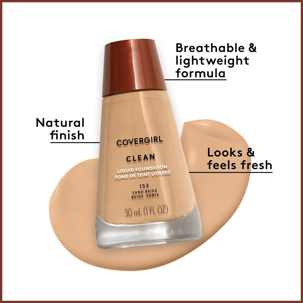 COVERGIRL Clean Makeup Foundation for Normal Skin - Ivory 105 (1 Oz, Packaging May Vary)