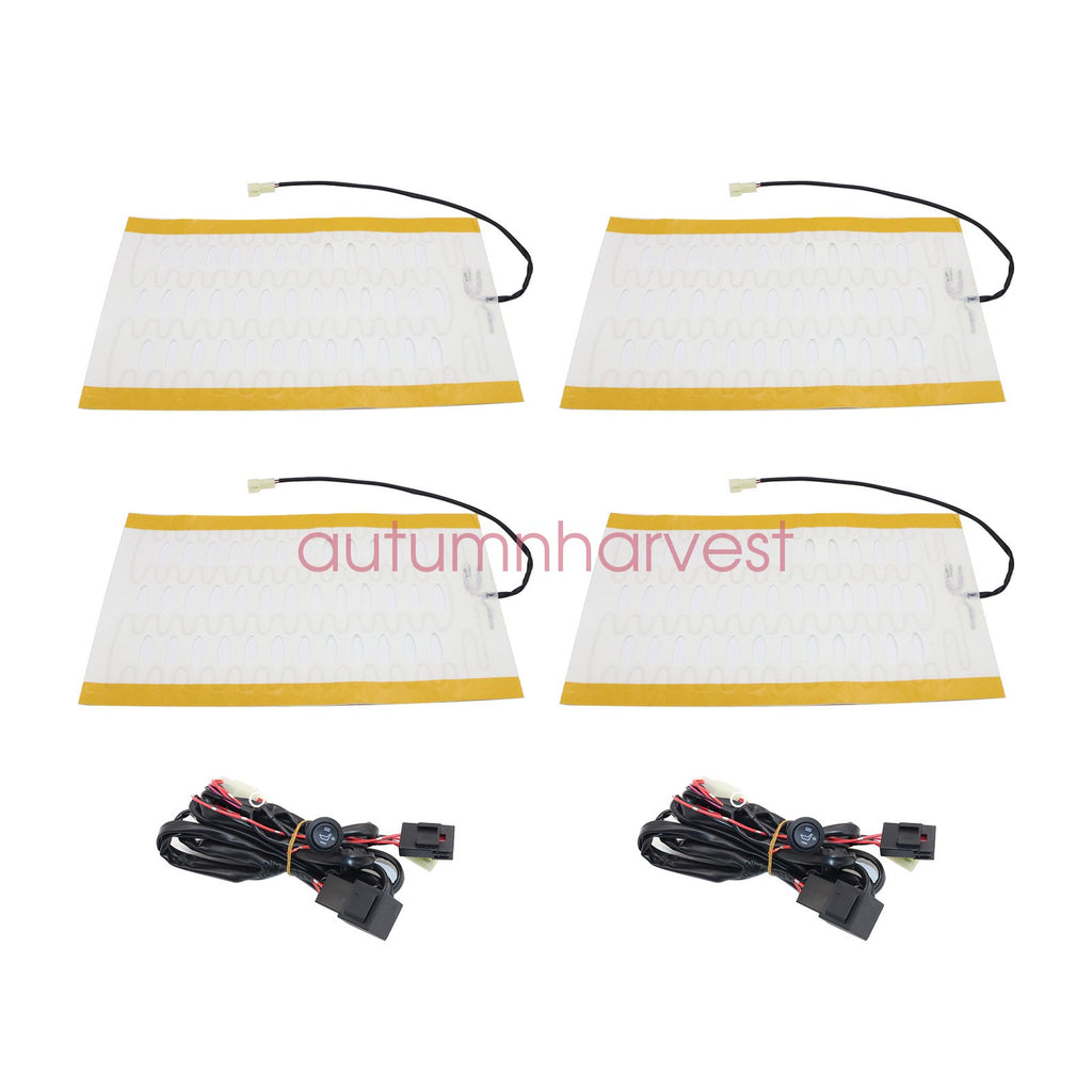 12V Universal Round Heated Seat Kit with 2 Seats and 4 Heating Pads