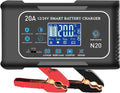 Battery Charger 0-20A 12V and 24V Lithium, Lifepo4, Lead Acid (Agm/Gel/Sla), Smart Car Battery Charger and Maintainer, Trickle Charger with Pulse Repair for Car, Boat, Marine, Deep Cycle