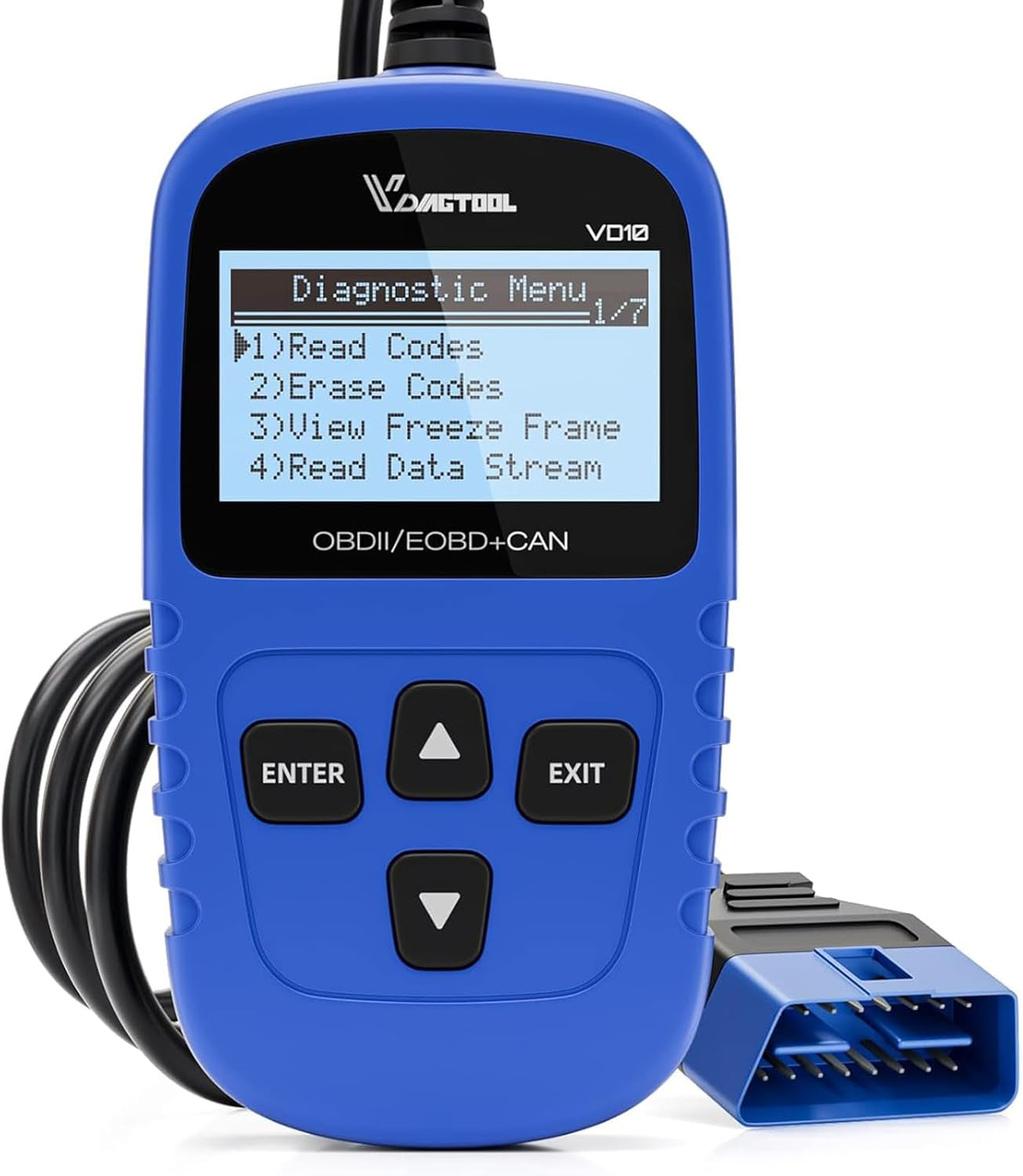 VDIAGTOOL VD10 OBD2 Scanner Code Reader Car Diagnostic Tool Engine Fault Code Reader for Turn off CEL with Freeze Frame/I/M Readiness for All OBDII Protocol Cars, OBD2 Scanner Diagnostic Tool