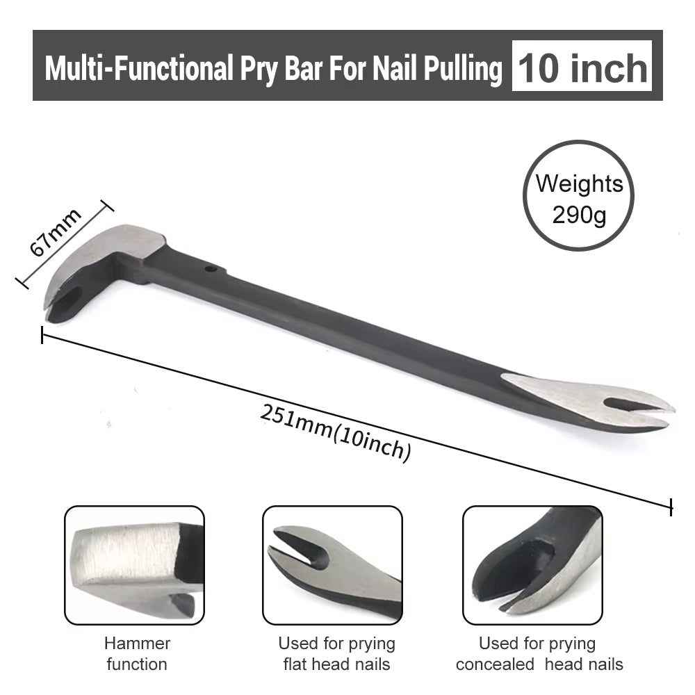 3-In-1 Nail Puller Set: Versatile Pry Bars for Nail Removal, Furniture, Automotive, and Mechanical Disassembly Tasks
