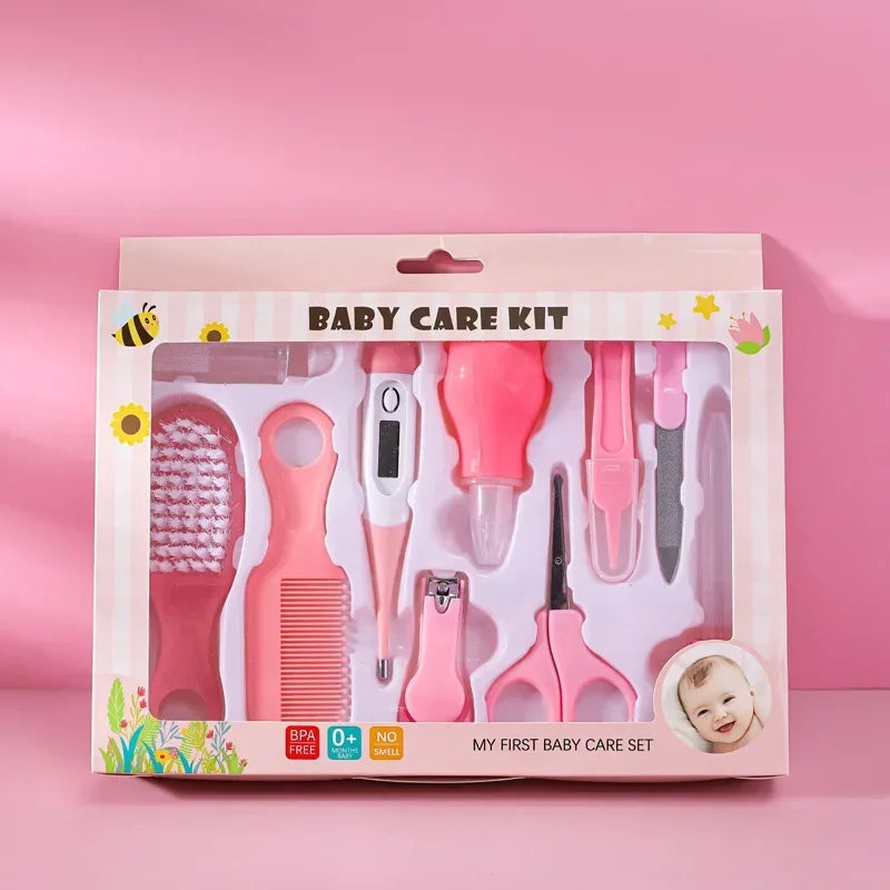 Hair Health Care Thermometer Grooming Brush Clipper Teether Toothbrush Kit Baby Essentials 10PCS Baby Nail Trimmer Care Set Kid