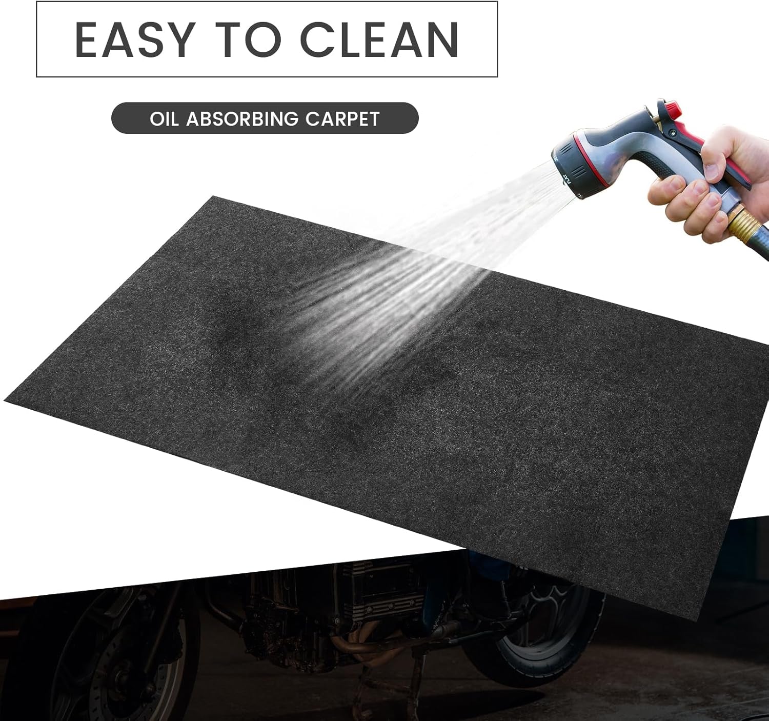 2 Pcs Oil Spill Mat Set (36"×60") - Complete Garage Floor Protection - Front & Rear Car Coverage - Reusable Washable Oil Drip Mats