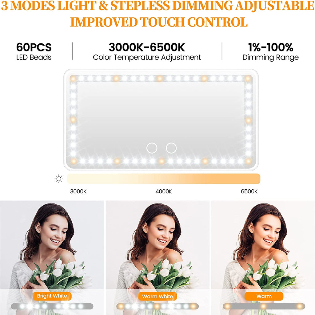 Rechargeable Car Sun Visor Vanity Mirror with Dimmable LED Lights - Perfect Makeup Accessory & Birthday Gift for Women and Girls, Universal Fit for Cars and Trucks