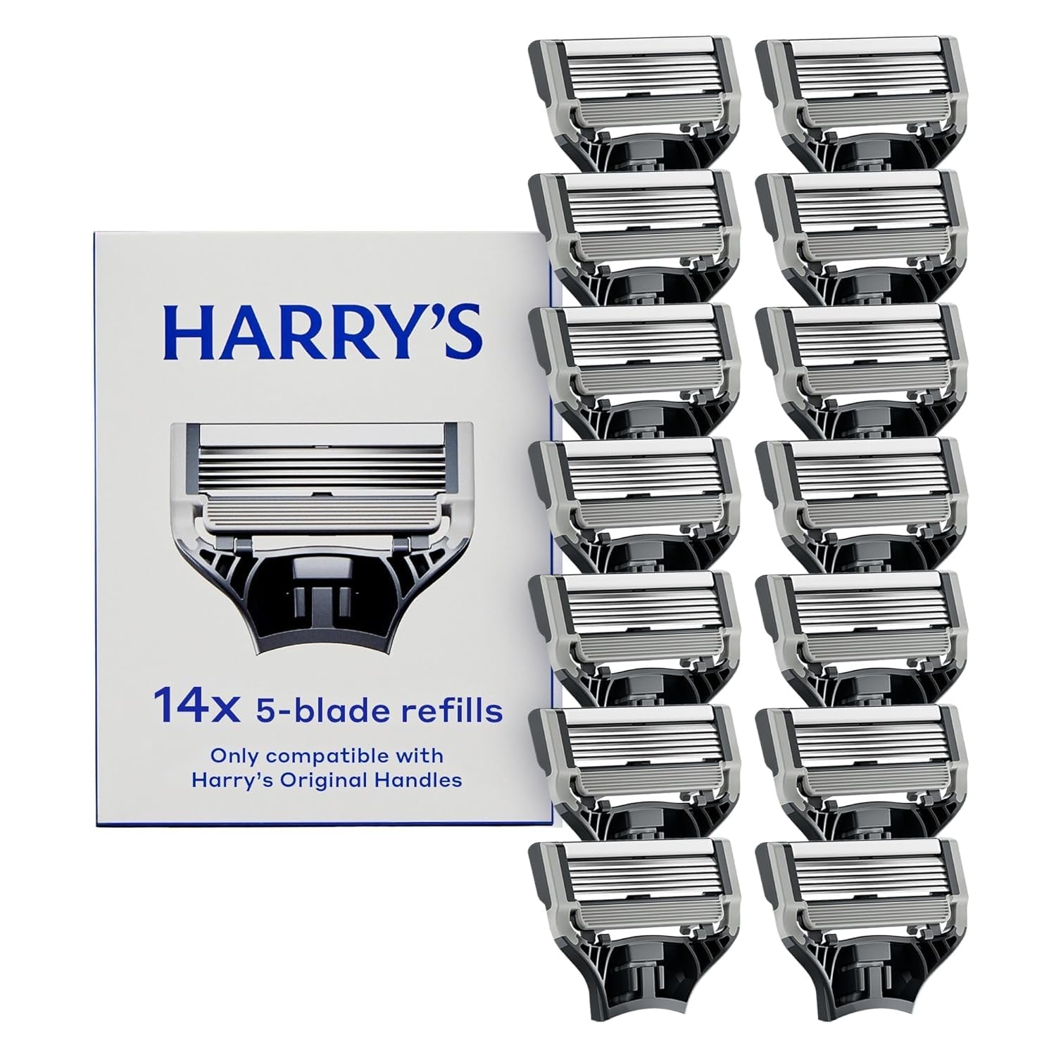 Harry'S Original Razor Blades for Men - 14 Count - Premium Razor Blade Refill Cartridges - German Engineered